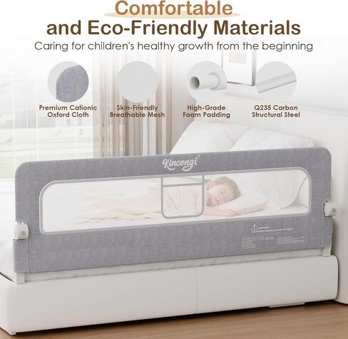 Bed Rail for Toddlers, 71 Inch Swing Down Toddler Bed Rails with Wider U-Shape Base, Breathable Baby Bed Rail Guard for King, Queen, Full, Twin Bed Rail for Baby in Kuwait