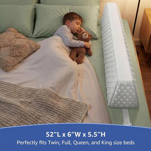 YENING Bed Bumpers for Toddlers with Strap Under Sheet Anti-Slip Foam Bed Bumper for Twin Full Queen King Kids Bed in Kuwait