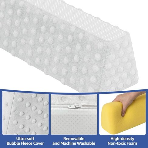 YENING Bed Bumpers for Toddlers with Strap Under Sheet Anti-Slip Foam Bed Bumper for Twin Full Queen King Kids Bed in Kuwait