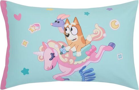 NoJo Bluey Best Day Ever 2 Piece Toddler Sheet Set, Pink & Aqua in Kuwait