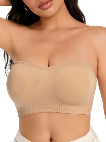 BINACL Women's Bandeau Bralette, Summer Strapless Removable Padded Seamless Basic Layer Tube Top Bra 2/3 Packs in Saudi Arabia