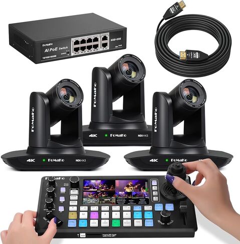 FoMaKo K30NS 4K 30x Optical Zoom PTZ Camera with NDI 6 & NDI HX3, K30NS 4K 30x Optical Zoom PTZ Camera with NDI 6 & NDI HX3,Full Setup Bundle(K30NSX3+KC800+P1000+FMKH107) in Kuwait