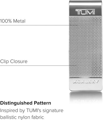 TUMI - Nassau Ballistic Etched Money Clip Wallet with RFID ID Lock for Men - Silver in Kuwait