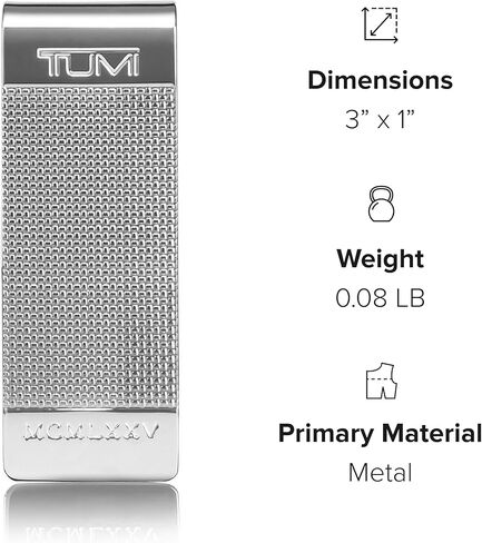 TUMI - Nassau Ballistic Etched Money Clip Wallet with RFID ID Lock for Men - Silver in Kuwait