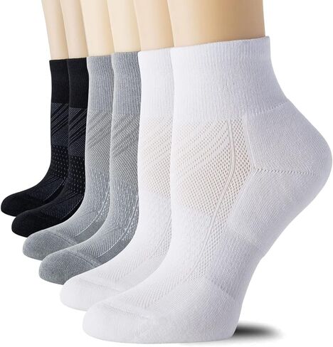 CS CELERSPORT 6 Pairs Women's Running Ankle Socks Athletic Sport Socks Cushioned in Kuwait