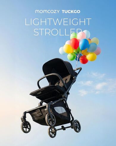 عربة سفر خفيفة الوزن من Momcozy TuckGo، قابلة للطي بنقرة واحدة للأطفال الصغار من عمر 6M-3Y، وحدة تخزين سفلية بسعة 33 لتر، سفر جوي أسهل، حقيبة سفر متضمنة، 3 أوضاع للإمالة، مظلة بعامل حماية من الأشعة فوق البنفسجية 50+، حزام 5 نقاط in Kuwait