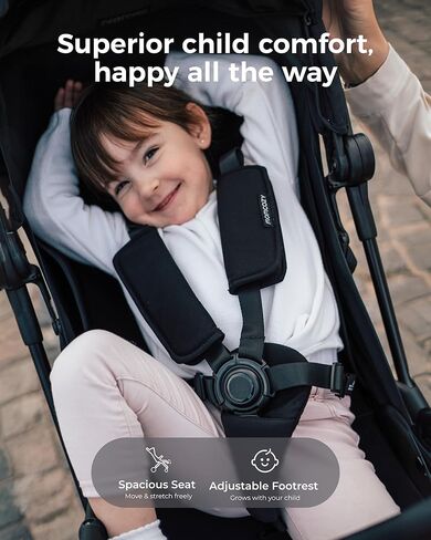 عربة سفر خفيفة الوزن من Momcozy TuckGo، قابلة للطي بنقرة واحدة للأطفال الصغار من عمر 6M-3Y، وحدة تخزين سفلية بسعة 33 لتر، سفر جوي أسهل، حقيبة سفر متضمنة، 3 أوضاع للإمالة، مظلة بعامل حماية من الأشعة فوق البنفسجية 50+، حزام 5 نقاط in Kuwait