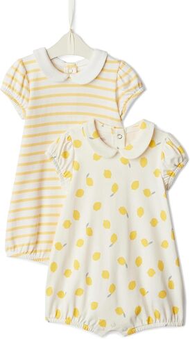 Amazon Essentials x Sofia Grainge Baby Girls' Cotton Short Sleeve Romper with Peter Pan Collar in Saudi Arabia