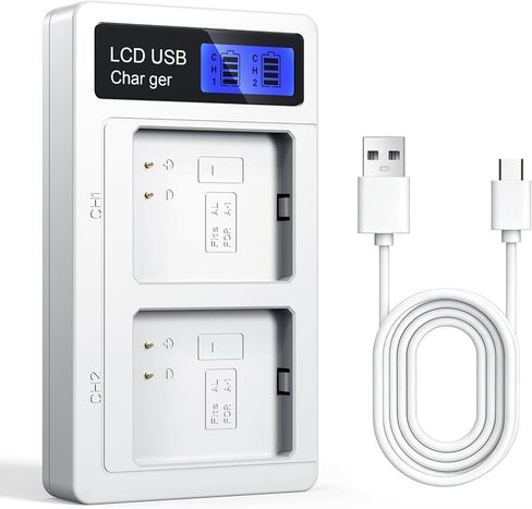 LCD Battery Charger Station for Arlo Pro 5S/Pro 4/Pro 3/ Arlo Ultra/Ultra 2 Official Battery,Replacement Arlo Battery Charger with USB Cable-2 Slot (No Battery) in Kuwait