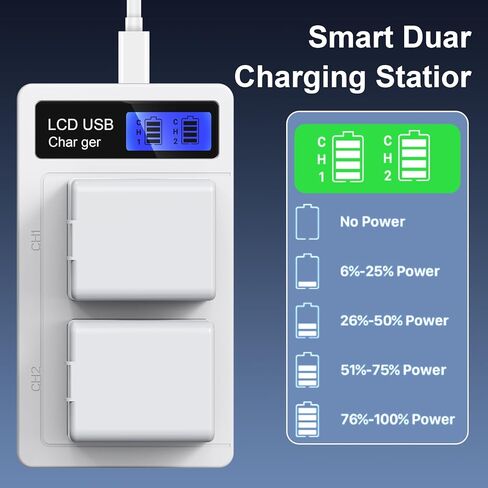 LCD Battery Charger Station for Arlo Pro 5S/Pro 4/Pro 3/ Arlo Ultra/Ultra 2 Official Battery,Replacement Arlo Battery Charger with USB Cable-2 Slot (No Battery) in Kuwait