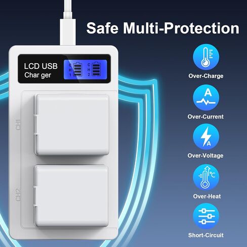 LCD Battery Charger Station for Arlo Pro 5S/Pro 4/Pro 3/ Arlo Ultra/Ultra 2 Official Battery,Replacement Arlo Battery Charger with USB Cable-2 Slot (No Battery) in Kuwait