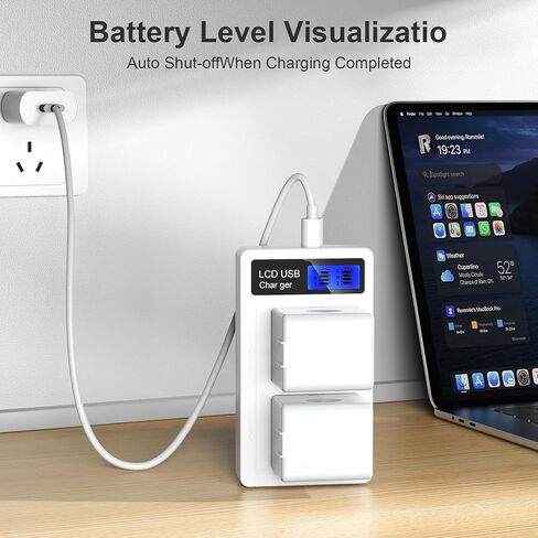 LCD Battery Charger Station for Arlo Pro 5S/Pro 4/Pro 3/ Arlo Ultra/Ultra 2 Official Battery,Replacement Arlo Battery Charger with USB Cable-2 Slot (No Battery) in Kuwait