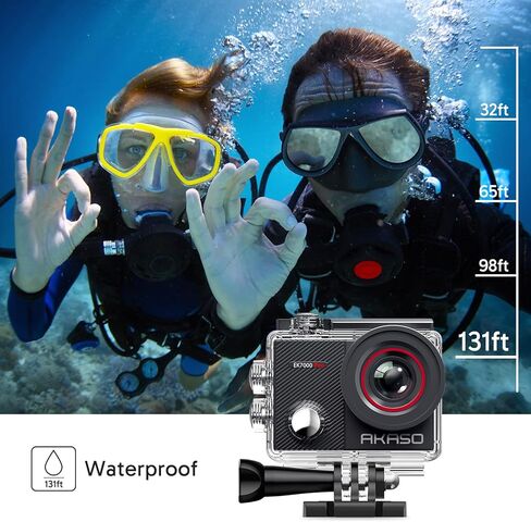 كاميرا AKASO EK7000 Pro Action مع بطاقة MicroSDXC U3 ومجموعة ملحقات مشبك المقود العالمي in Kuwait