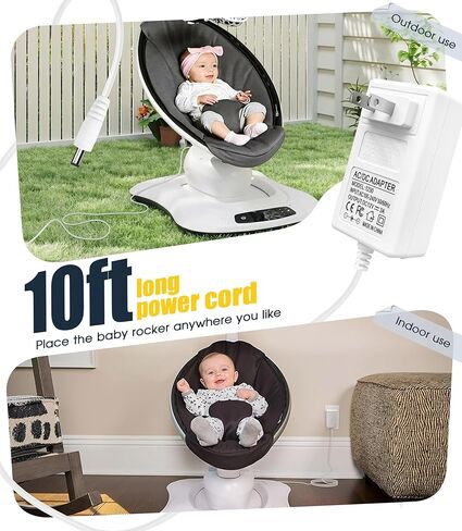 10ft Power Cord for 4moms mamaRoo 4/2, 12V 3A Charger for RockaRoo Baby Swing, mamaRoo 2015 Infant Seat/Model 1037, 1026, 4M-005 3m Charging Cable, AC Adapter in Kuwait