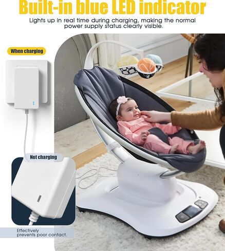 10ft Power Cord for 4moms mamaRoo 4/2, 12V 3A Charger for RockaRoo Baby Swing, mamaRoo 2015 Infant Seat/Model 1037, 1026, 4M-005 3m Charging Cable, AC Adapter in Kuwait