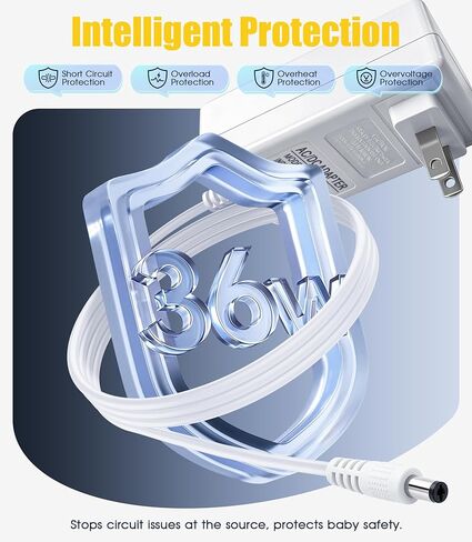 10ft Power Cord for 4moms mamaRoo 4/2, 12V 3A Charger for RockaRoo Baby Swing, mamaRoo 2015 Infant Seat/Model 1037, 1026, 4M-005 3m Charging Cable, AC Adapter in Kuwait