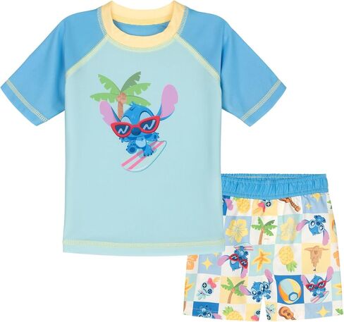 Disney Baby Raglan Rash Guard and Swim Trunks UPF 50+ Outfit Set Infant Sizes (12 Months - 24 Months) in Kuwait