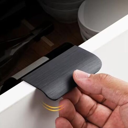 4Pcs Black Hidden Punch Free Handles for Cabinets and Drawers Cupboard Wardrobe Drawer Pulls Cupboard Pulls Furniture Hardware in Kuwait