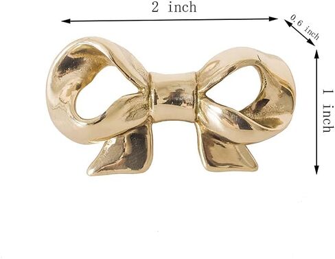 UniDes Pack of 2 Gold Brass Knobs for Dresser,Drawers and Cabinet, Decorative Bow Knobs and Pulls for Kids,Children,Girls Bedroom,2 PC in Kuwait