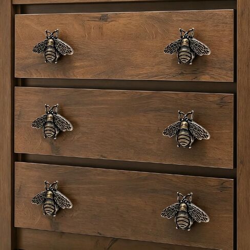 Vintage Bee Cabinet Pulls, Drawer Handles, Antique Polished Furniture Knobs, Retro Beehive Bar Hardware for Home Decor and Kitchen Cabinets (6Pcs) in Kuwait