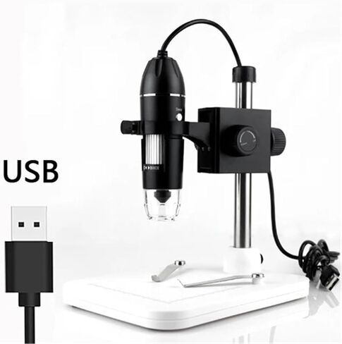 مجهر USB 1600X 1000X، مجهر رقمي محمول، واجهة USB، مجهر إلكتروني، مكبر تكبير، منظار داخلي (حامل رفع 3 في 1، 1000X) in Kuwait