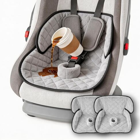 Wonderkin 2-Pack Potty Training Car Seat Protector, Waterproof Car Seat Liner, Non-Slip Leak-Proof Piddle Pads,Washable Cover Fits Car Seats Strollers Bouncers, Ages 6 Months to 4 Years (Black) in Kuwait