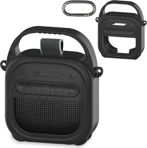 حافظة غطاء من السيليكون لمكبرات الصوت المحمولة Bose SoundLink Micro 2 بتقنية البلوتوث، ملحقات لمكبرات الصوت Micro 2 غطاء سيليكون مع مقبض وحلقة تسلق (جراب أزرق) in Saudi Arabia