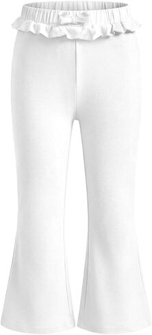 Haloumoning Toddler Baby Girl Flare Pants Bow Ruffle Elastic Waist Leggings Bell Bottoms Clothes 9M-8Y in Kuwait