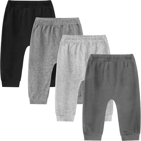 VOGRYE Baby Girl Leggings 4-Pack، بنطال ناعم من مزيج القطن القابل للتمدد، مطبوعات الدب، طفل رضيع 3-24 شهرًا in Kuwait