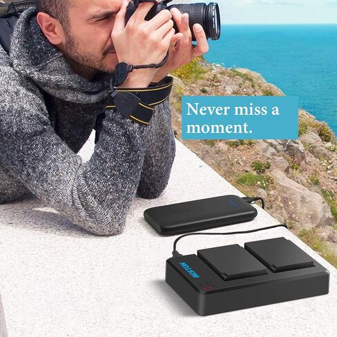 بطارية وقاعدة شحن من BESTON LP-E10 لكاميرا Canon EOS Rebel T7 T6 T5 T3 T100 1100D 1200D 1300D 2000D 4000D DSLR (عبوتان) in Kuwait