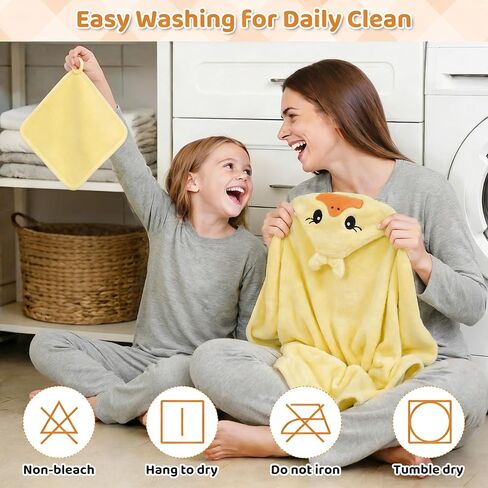 CandyHome 15 قطعة مناشف حمام للأطفال، 5 قطع مناشف أطفال لطيفة بغطاء للرأس و10 قطع مناشف للرضع والأطفال الصغار، فائقة الامتصاص وناعمة وهدايا أساسية لحمام الأطفال للأولاد والبنات in Kuwait