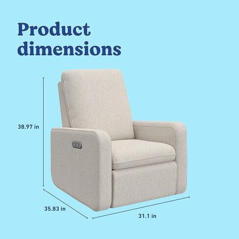 Graco Teddi Power Recliner Swivel Glider، كرسي كهربائي إلكتروني، معتمد من Oeko-TEX 100، شاحن USB-A وUSB-C، توسيد وراحة ممتازة - (Dune Basketweave) in Kuwait