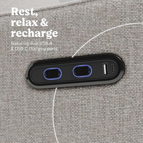 Graco Teddi Power Recliner Swivel Glider، كرسي كهربائي إلكتروني، معتمد من Oeko-TEX 100، شاحن USB-A وUSB-C، توسيد وراحة ممتازة - (Dune Basketweave) in Kuwait