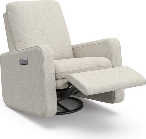 Graco Teddi Power Recliner Swivel Glider، كرسي كهربائي إلكتروني، معتمد من Oeko-TEX 100، شاحن USB-A وUSB-C، توسيد وراحة ممتازة - (Dune Basketweave) in Kuwait