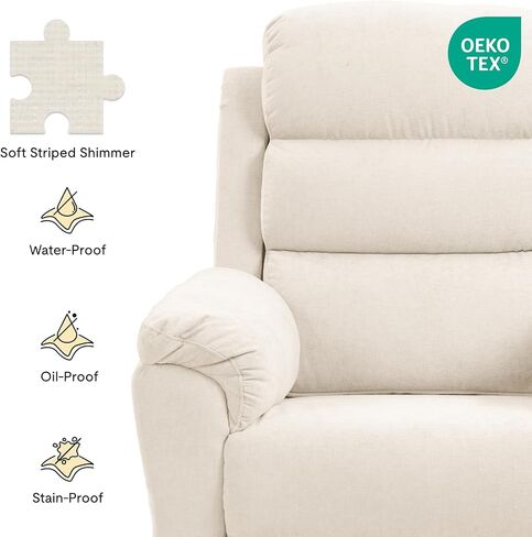 FLEXISPOT Souffle-Pro Swivel Rocker Recliner Chair with Nightlight, Power Nursery Glider Recliner with Massage & Heat, Adjustable Headrest, Oeko-TEX Fabric, Ideal for Nursery & Home Relaxation, Cream in Saudi Arabia