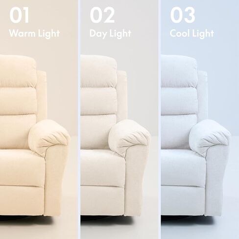 FLEXISPOT Souffle-Pro Swivel Rocker Recliner Chair with Nightlight, Power Nursery Glider Recliner with Massage & Heat, Adjustable Headrest, Oeko-TEX Fabric, Ideal for Nursery & Home Relaxation, Cream in Saudi Arabia