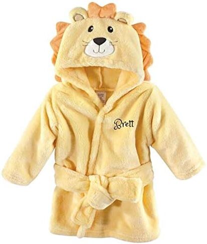 PERSONALIZED Baby Bathrobe -Custom Monogram/Name Embroidered/Infant/Baby Shower or Birth (Yellow Lion) in Kuwait
