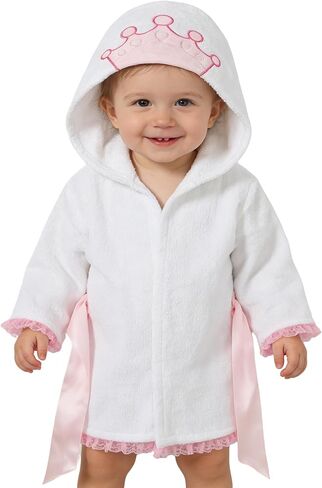 Baby Girl Bathrobes Wash Pink Sheep Crown Hooded Robe Girls bath robe towel Terry Cotton Ultra Absorbent in Kuwait