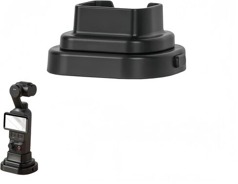 قاعدة قابلة للفصل متوافقة مع DJI Pocket 4/3 - منفذ شحن، منفصل بدون أدوات، تصميم بلاستيكي مدمج (رمادي) in Kuwait