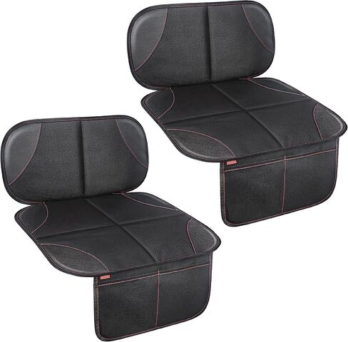 Sinvitron Car Seat Protector for Kids, Anti-Slip Thick Padding, Seat Mark Protection, 2 Storage Pockets for Toys & Snacks, Universal Fit for Most Vehicles (Black, 2 Pack) in Saudi Arabia