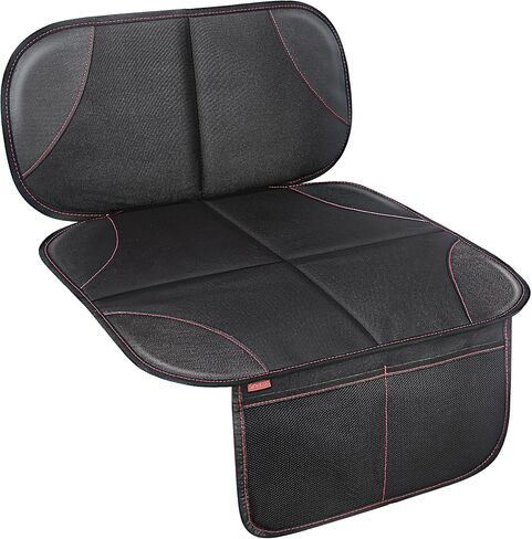 Sinvitron Car Seat Protector for Kids, Anti-Slip Thick Padding, Seat Mark Protection, 2 Storage Pockets for Toys & Snacks, Universal Fit for Most Vehicles (Black, 2 Pack) in Kuwait