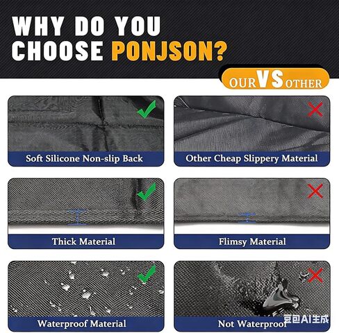 Car Seat Protector, Ponjson Auto Car Leather Seats Waterproof Thick Padding&Non-Slip Seat Cover Pad for Child Baby Safety Seat with Organizer Pockets-2 Pack Carseats for Most Cars in Saudi Arabia