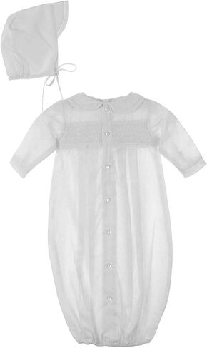 Petit Ami Unisex White Smocked Newborn Sacque and Hat Set NWT Newborn in Kuwait