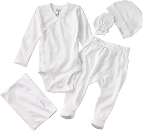 Butterblu Check Me Out 6-Piece Baby Layette Gift Set 100% Organic Cotton | GOTS Certified Organic Cotton for Baby Girls, Boys, Unisex, Made to Match Gifts for Baby Registry, 0-3 Months in Saudi Arabia