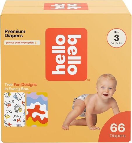 Hello Bello Premium Diapers Size 3 ، Capital Critters & Get in the Groove Designs ، 66Ct Club Box in Saudi Arabia