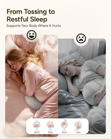 Pregnancy Wedge Pillow for Sleeping, Adjustable Maternity Pillow for Side Sleepers, Supports Back, Belly & Hip, Ideal for Pregnant Women, Bamboo Rayon Removable Cover, Grey in Saudi Arabia