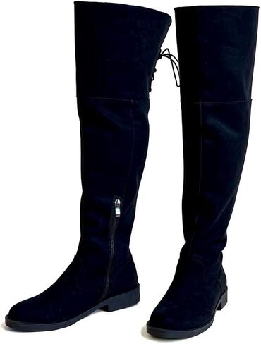 Over the Knee High Boots for Women Wingtip Toe Chunky Low Heel Wide Calf Riding Thigh High Tall Boot in Saudi Arabia