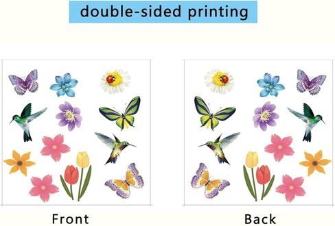 Spring and Summer Glass Window Stickers, Cute Butterfly Bird Flower Stickers Spring Party Window Stickers Home Office School Classroom Decoration 6 Sheets (11.8X11.4 inches) in Kuwait
