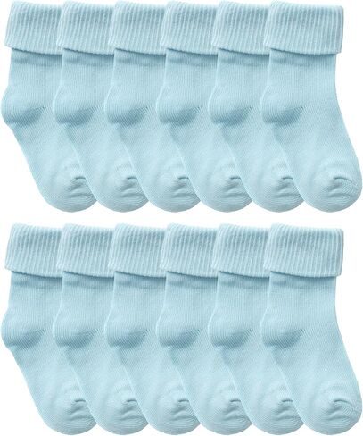 Sock Snob - 12 Pairs Multipack Babies Plain Cute Soft Cotton Socks in Kuwait