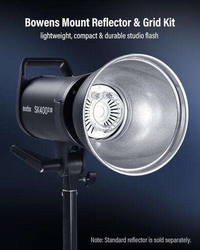 GODOX SK400IIIV (ترقية 2026) ضوء ستروب ستوديو 400 وات GN65، وقت إعادة التدوير 0.1-1.5 ثانية، حامل بوينز، مصباح تشكيل LED، فلاش لاسلكي 2.4 جيجا بايت لتصوير منتجات الاستوديو، الصور الشخصية، لقطات الزفاف in Kuwait